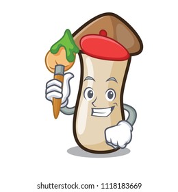 Artist pleurotus erynggi mushroom character cartoon