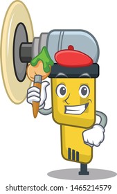 Artist pneumatic sander in the mascot shape