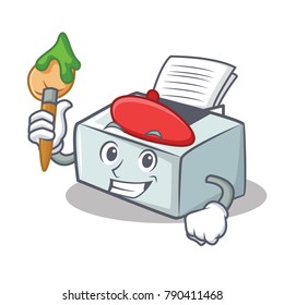 Artist printer character cartoon style