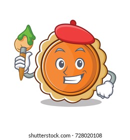 Artist pumpkin pie character cartoon