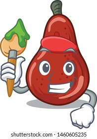 Artist red pears in the character shape