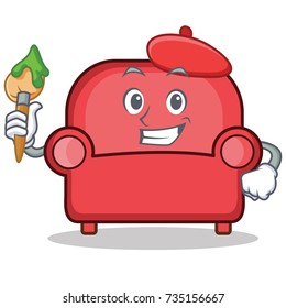 Artist red sofa character cartoon