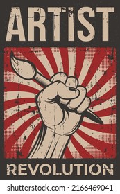 Artist revolution retro rustic poster