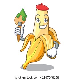Artist ripe banana isolated on character cartoon