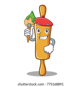 Artist rolling pin character cartoon