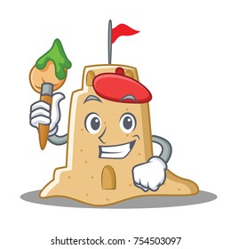 Artist sandcastle character cartoon style