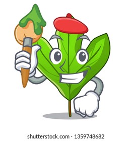 Artist sassafras leaf isolated in the character
