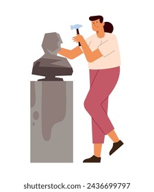 artist sculptor woman illustration vector