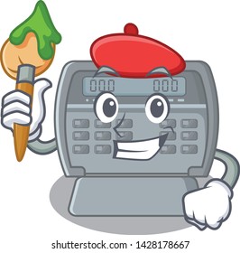 Artist security alarm isolated in the cartoon