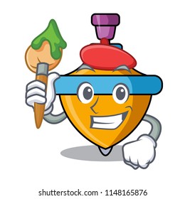 Artist spinning top character cartoon