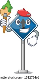 Artist straight ahead sign, isolated character shape.