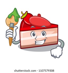 Artist strawberry cake character cartoon