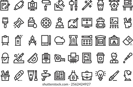 Artist studio icons High-Quality Vector Icons Collection with Editable Stroke. Ideal for Professional and Creative Projects.