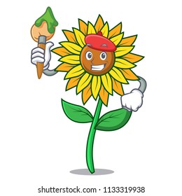 Artist sunflower character cartoon style