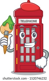 Artist telephone booth character shape on mascot