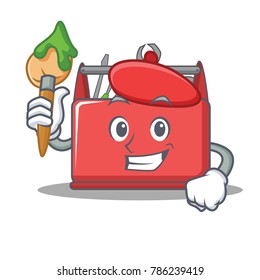 Artist tool box character cartoon