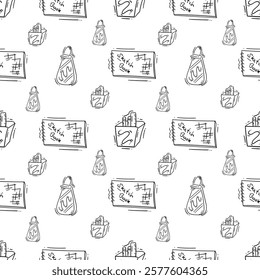 artist tool pattern. art supplies seamless pattern. doodle artist kit seamless pattern. doodle art material background