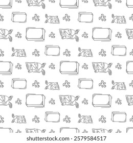 artist tool pattern. art supplies seamless pattern. doodle artist kit seamless pattern. doodle art material background