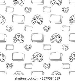 artist tool pattern. art supplies seamless pattern. doodle artist kit seamless pattern. doodle art material background