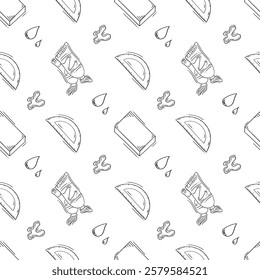 artist tool pattern. art supplies seamless pattern. doodle artist kit seamless pattern. doodle art material background