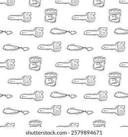 artist tool pattern. art supplies seamless pattern. doodle artist kit seamless pattern. doodle art material background