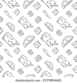 artist tool pattern. art supplies seamless pattern. doodle artist kit seamless pattern. doodle art material background