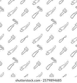 artist tool pattern. art supplies seamless pattern. doodle artist kit seamless pattern. doodle art material background