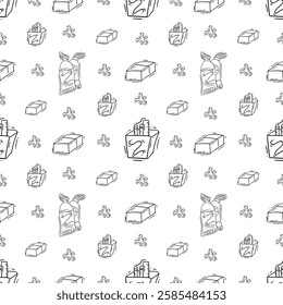 artist tool pattern. art supplies seamless pattern. doodle artist kit background