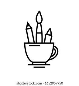 Artist tools line icon, concept sign, outline vector illustration, linear symbol.