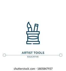 artist tools vector line icon. Simple element illustration. artist tools outline icon from educative concept. Can be used for web and mobile
