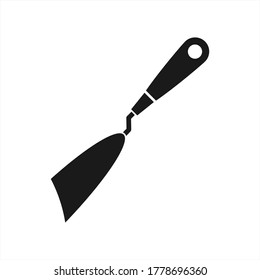 Artist trowel isolated on white. Art or repair symbol. Vector stock illustration. EPS 10