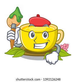 Artist turmeric tea isolated in the character