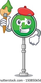 Artist turn right isolated in the mascot