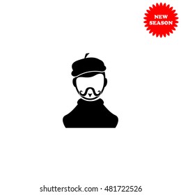 Artist vector icon isolated on white background.