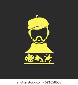 Artist vector icon. Set. vector  icon.