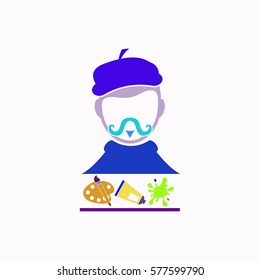 Artist vector icon Set.  icon. Vector design. Colored illustration.