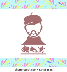 Artist vector icon. Set. vector icon on white background. Isolated illustration. Business picture.