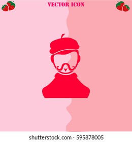 Artist vector  icon. Strawberry Background.