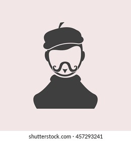 Artist web icon. Isolated illustration