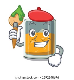 Artist whiskey the in a cartoon glass