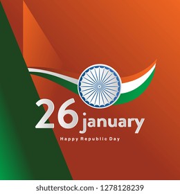 artistic 26 January republic day of India vector illustration - Vector