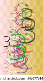 artistic 3 Number in glow, work beside original conclusion