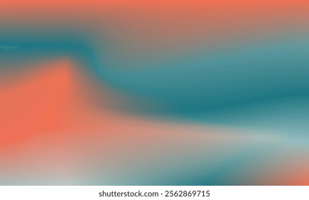 An artistic abstract background with a gradient blend of coral orange and teal blue, featuring soft curves and smooth transitions that convey a vibrant yet soothing feel.