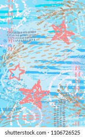 Artistic abstract background with hand drawn textures. Creative design for card, invitation, banner, poster, placard, cover.
