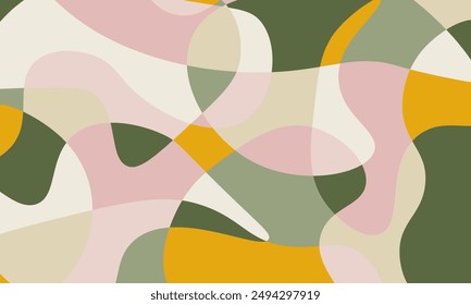 Fondo abstracto artístico con Formas superpuestas dibujadas a mano. Anuncio Horizontal de Plantilla y portada de anuncio en redes sociales.