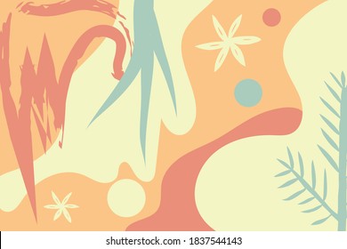 forma artística de fondo abstracto con hojas dibujo de la naturaleza Este arte de diseño es genial para la decoración de paredes, invitaciones, afiches y diseño de productos