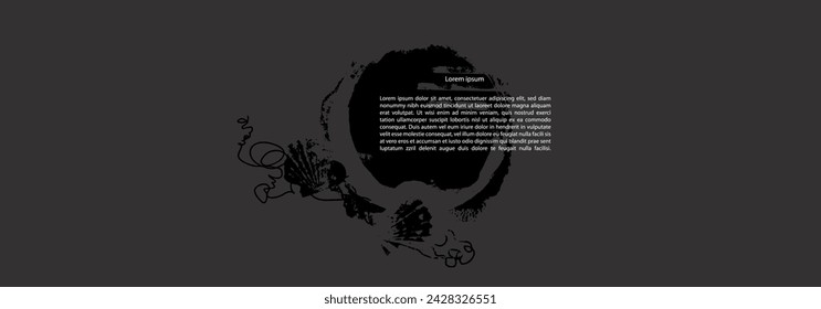 Artistic abstract banner. Basis graphics universal use gray scale