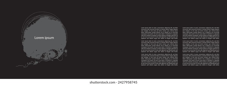 Plantilla de banner abstracto artístico. Gráficos básicos escala de grises universal