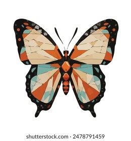 (Artistic and Abstract) Butterfly with Geometric Patterns.