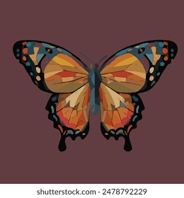 (Artistic and Abstract) Butterfly with Geometric Patterns.